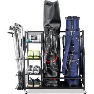 Golf Storage Garage Organizer, Golf Bag Storage Stand Other Golfing Equipment
